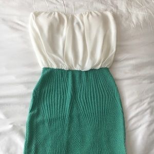White and turquoise mermaid dress